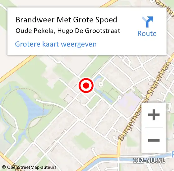 Locatie op kaart van de 112 melding: Brandweer Met Grote Spoed Naar Oude Pekela, Hugo De Grootstraat op 18 september 2020 17:24