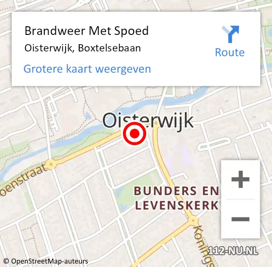 Locatie op kaart van de 112 melding: Brandweer Met Spoed Naar Oisterwijk, Boxtelsebaan op 18 september 2020 20:28