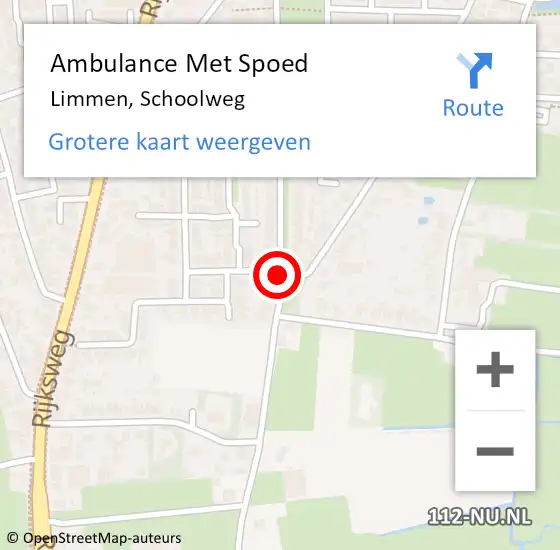 Locatie op kaart van de 112 melding: Ambulance Met Spoed Naar Limmen, Schoolweg op 19 september 2020 00:25