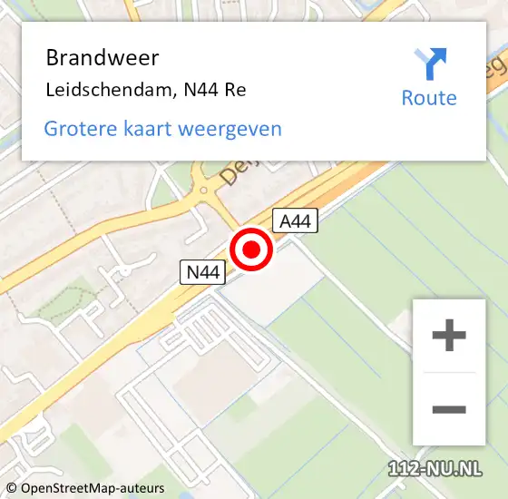 Locatie op kaart van de 112 melding: Brandweer Leidschendam, N44 Re op 19 september 2020 11:08