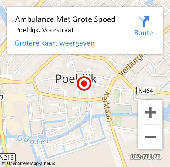 Locatie op kaart van de 112 melding: Ambulance Met Grote Spoed Naar Poeldijk, Voorstraat op 19 september 2020 12:55