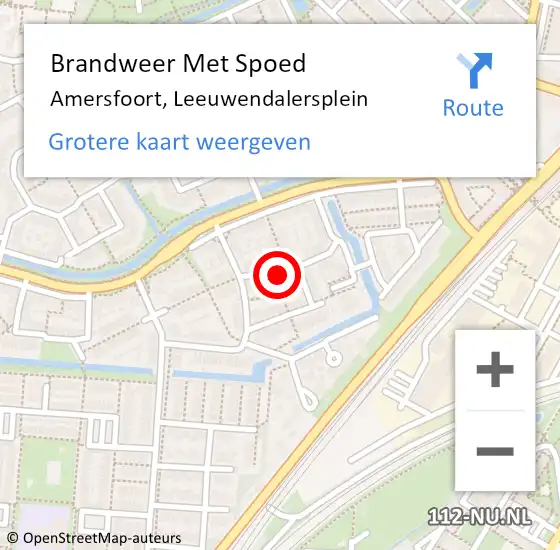 Locatie op kaart van de 112 melding: Brandweer Met Spoed Naar Amersfoort, Leeuwendalersplein op 19 september 2020 16:04