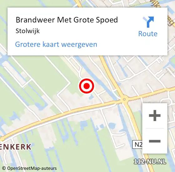 Locatie op kaart van de 112 melding: Brandweer Met Grote Spoed Naar Stolwijk op 20 september 2020 00:33