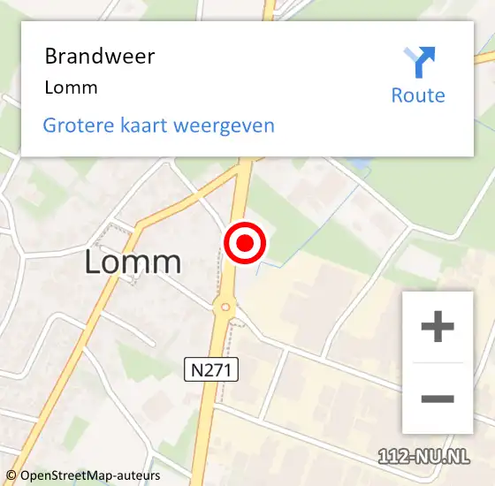 Locatie op kaart van de 112 melding: Brandweer Lomm op 20 september 2020 05:24