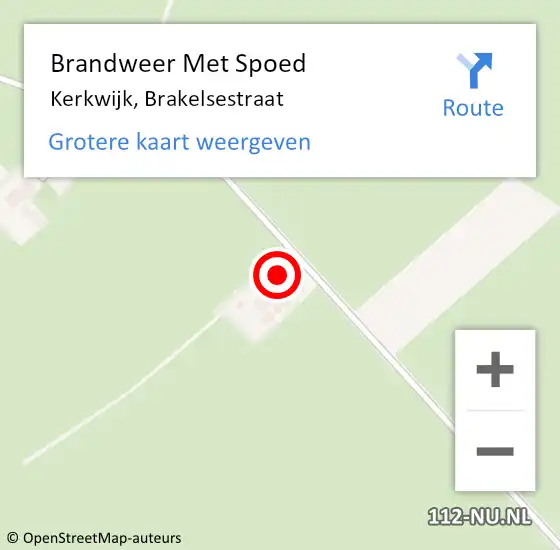 Locatie op kaart van de 112 melding: Brandweer Met Spoed Naar Kerkwijk, Brakelsestraat op 20 september 2020 13:00