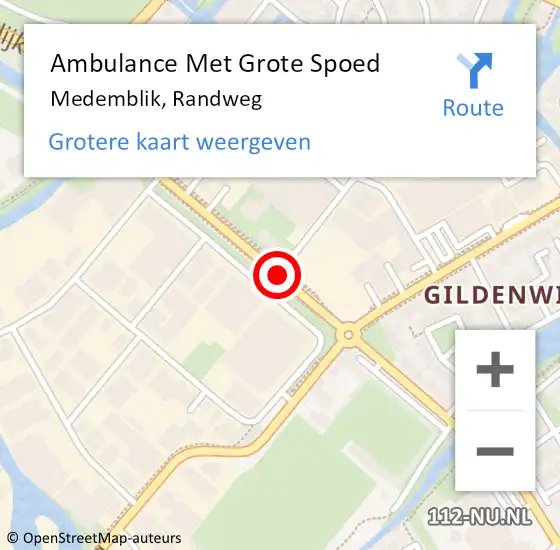 Locatie op kaart van de 112 melding: Ambulance Met Grote Spoed Naar Medemblik, Randweg op 20 september 2020 17:33