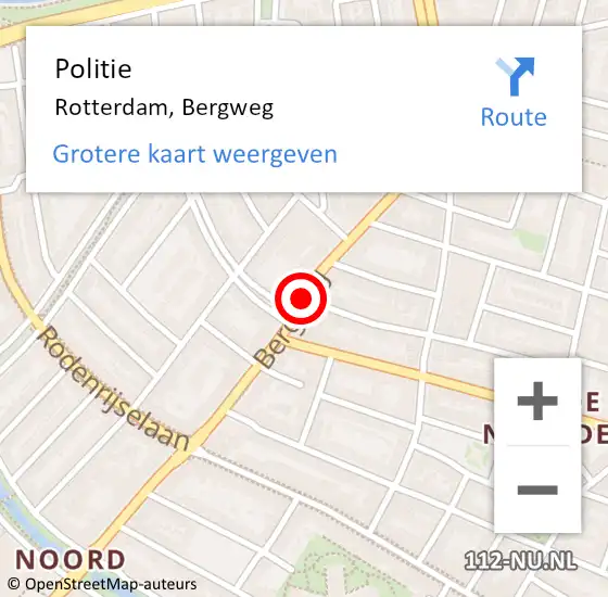 Locatie op kaart van de 112 melding: Politie Rotterdam, Walenburgerweg op 20 september 2020 17:51