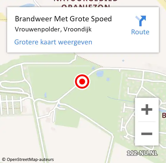 Locatie op kaart van de 112 melding: Brandweer Met Grote Spoed Naar Vrouwenpolder, Vroondijk op 20 september 2020 18:20