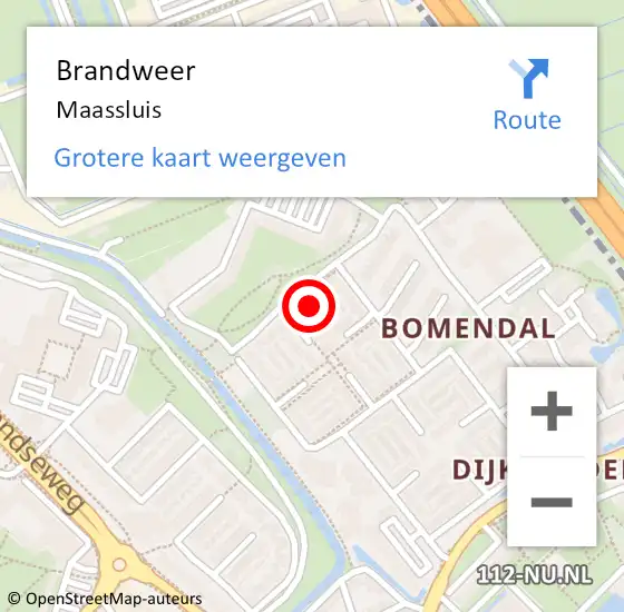 Locatie op kaart van de 112 melding: Brandweer Maassluis op 21 september 2020 06:42