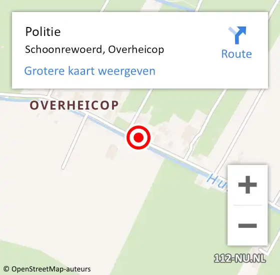 Locatie op kaart van de 112 melding: Politie Schoonrewoerd, Overheicop op 21 september 2020 12:25