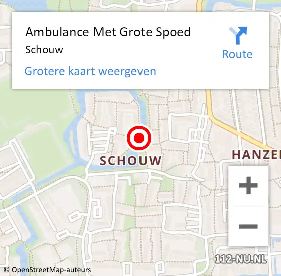 Locatie op kaart van de 112 melding: Ambulance Met Grote Spoed Naar Schouw op 21 september 2020 15:42