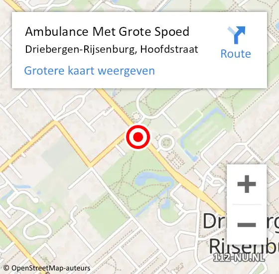 Locatie op kaart van de 112 melding: Ambulance Met Grote Spoed Naar Driebergen-Rijsenburg, Hoofdstraat op 22 september 2020 08:53