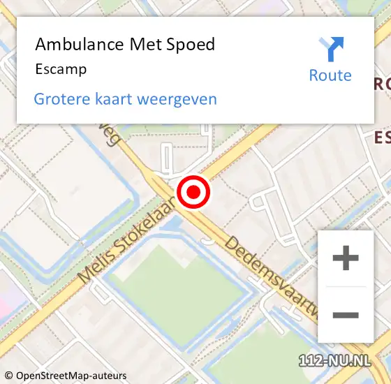 Locatie op kaart van de 112 melding: Ambulance Met Spoed Naar Escamp op 22 september 2020 10:11