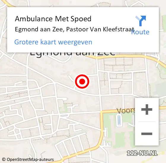 Locatie op kaart van de 112 melding: Ambulance Met Spoed Naar Egmond aan Zee, Pastoor Van Kleefstraat op 22 september 2020 12:36