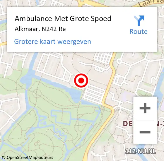 Locatie op kaart van de 112 melding: Ambulance Met Grote Spoed Naar Alkmaar, N242 Re op 22 september 2020 16:03