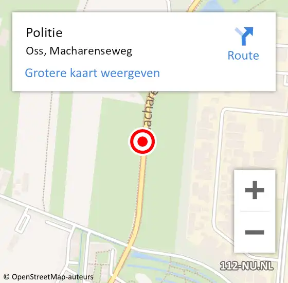 Locatie op kaart van de 112 melding: Politie Oss, Macharenseweg op 22 september 2020 17:39