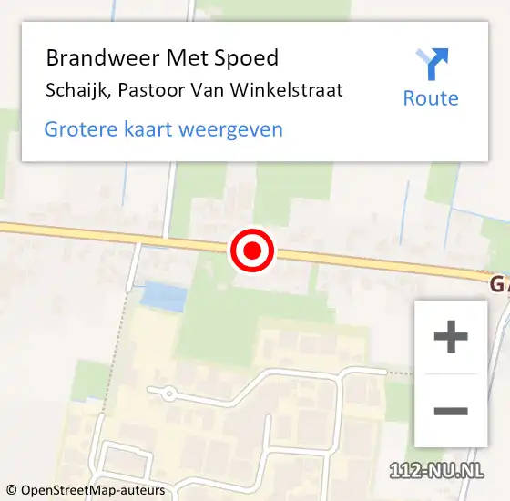 Locatie op kaart van de 112 melding: Brandweer Met Spoed Naar Schaijk, Pastoor Van Winkelstraat op 22 september 2020 19:01