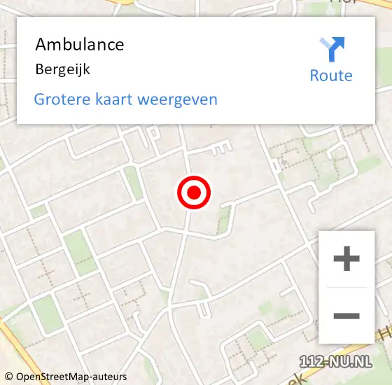 Locatie op kaart van de 112 melding: Ambulance Bergeijk op 23 september 2020 10:29