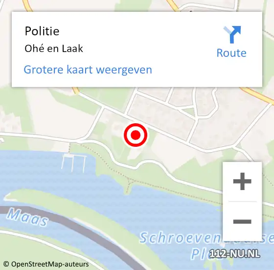 Locatie op kaart van de 112 melding: Politie Ohé en Laak op 23 september 2020 12:28