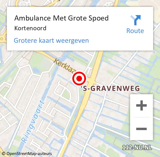 Locatie op kaart van de 112 melding: Ambulance Met Grote Spoed Naar Kortenoord op 23 september 2020 15:55