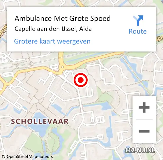 Locatie op kaart van de 112 melding: Ambulance Met Grote Spoed Naar Capelle aan den IJssel, Aida op 23 september 2020 18:49