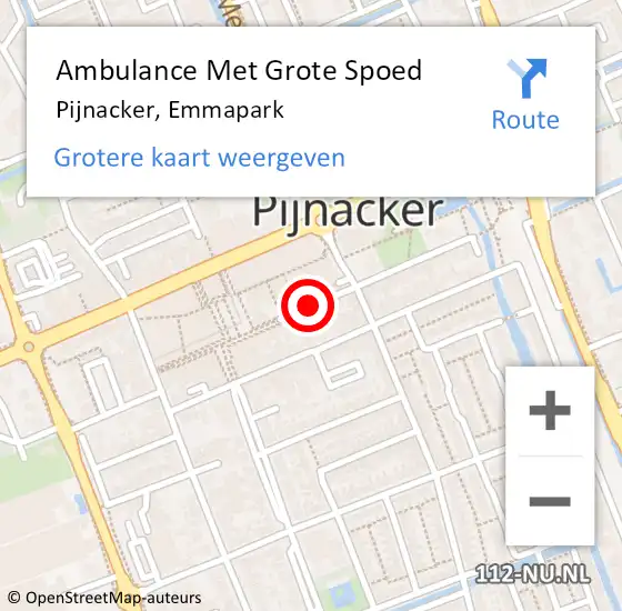 Locatie op kaart van de 112 melding: Ambulance Met Grote Spoed Naar Pijnacker, Emmapark op 24 september 2020 09:30