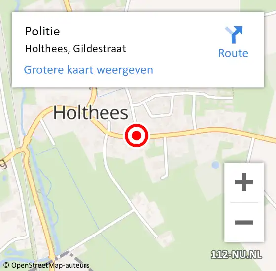 Locatie op kaart van de 112 melding: Politie Holthees, Gildestraat op 24 september 2020 15:07
