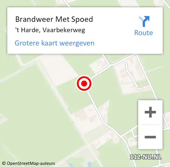 Locatie op kaart van de 112 melding: Brandweer Met Spoed Naar 't Harde, Vaarbekerweg op 24 september 2020 21:49