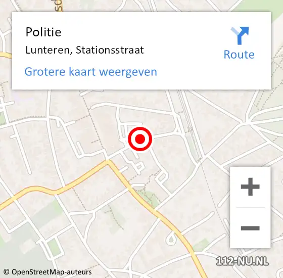 Locatie op kaart van de 112 melding: Politie Lunteren, Stationsstraat op 25 september 2020 12:13