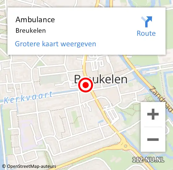 Locatie op kaart van de 112 melding: Ambulance Breukelen op 25 september 2020 14:06