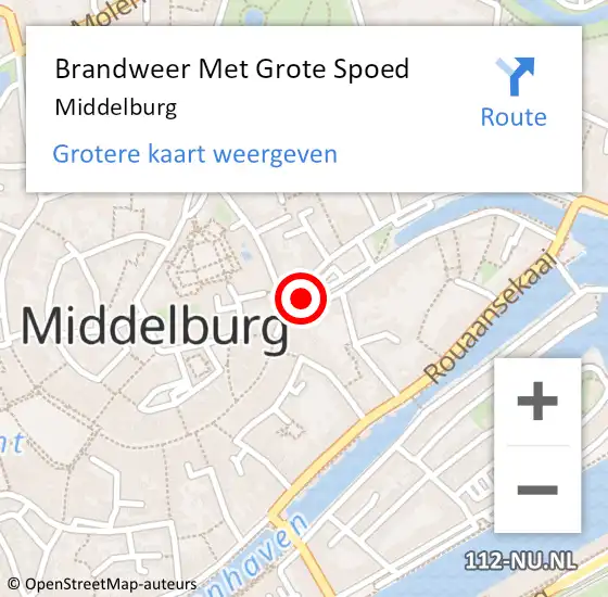 Locatie op kaart van de 112 melding: Brandweer Met Grote Spoed Naar Middelburg op 25 september 2020 14:43