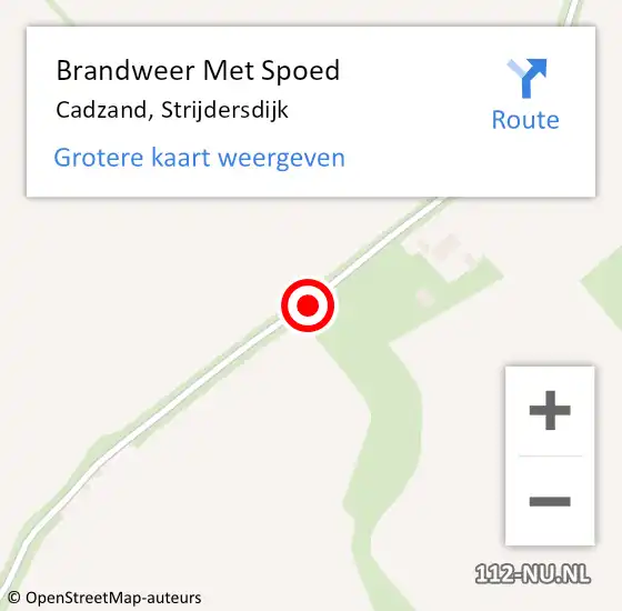 Locatie op kaart van de 112 melding: Brandweer Met Spoed Naar Cadzand, Strijdersdijk op 25 september 2020 20:04