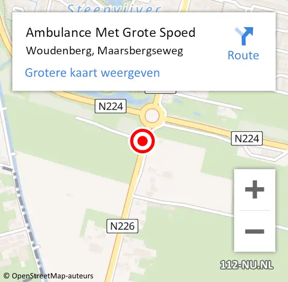 Locatie op kaart van de 112 melding: Ambulance Met Grote Spoed Naar Woudenberg, Maarsbergseweg op 25 september 2020 23:11