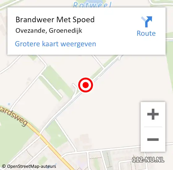 Locatie op kaart van de 112 melding: Brandweer Met Spoed Naar Ovezande, Groenedijk op 26 september 2020 08:54