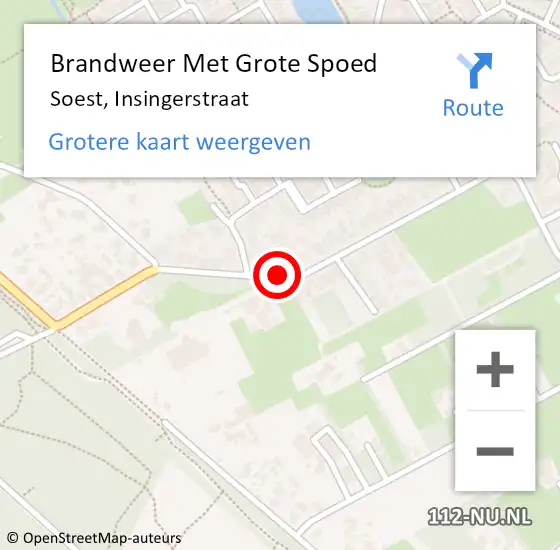 Locatie op kaart van de 112 melding: Brandweer Met Grote Spoed Naar Soest, Insingerstraat op 26 september 2020 10:40