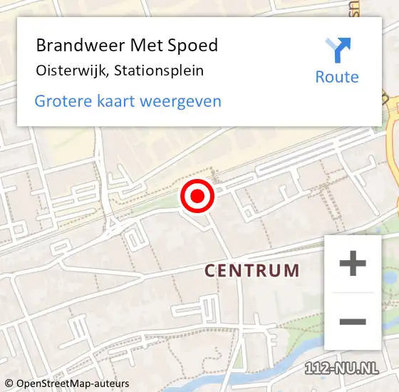 Locatie op kaart van de 112 melding: Brandweer Met Spoed Naar Oisterwijk, Stationsplein op 26 september 2020 14:27