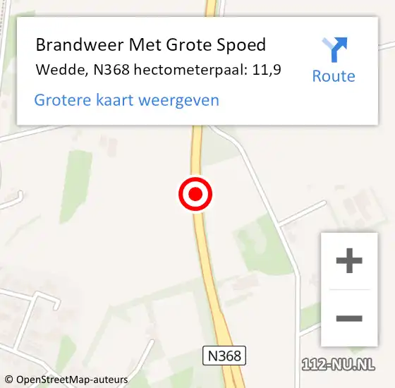 Locatie op kaart van de 112 melding: Brandweer Met Grote Spoed Naar Wedde, N368 hectometerpaal: 11,9 op 20 mei 2014 09:16