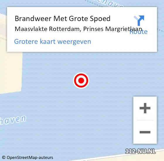 Locatie op kaart van de 112 melding: Brandweer Met Grote Spoed Naar Maasvlakte Rotterdam, Prinses Margrietlaan op 27 september 2020 11:40