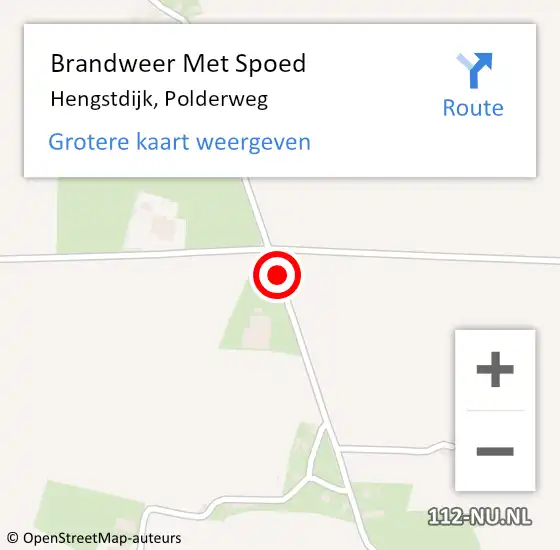 Locatie op kaart van de 112 melding: Brandweer Met Spoed Naar Hengstdijk, Polderweg op 27 september 2020 14:30