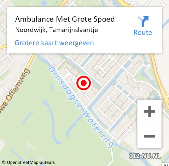 Locatie op kaart van de 112 melding: Ambulance Met Grote Spoed Naar Noordwijk, Tamarijnslaantje op 27 september 2020 15:50