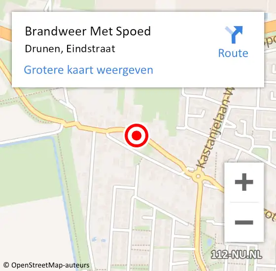Locatie op kaart van de 112 melding: Brandweer Met Spoed Naar Drunen, Eindstraat op 28 september 2020 08:28