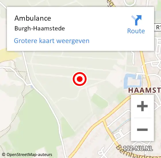 Locatie op kaart van de 112 melding: Ambulance Burgh-Haamstede op 28 september 2020 11:26
