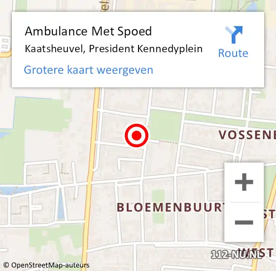 Locatie op kaart van de 112 melding: Ambulance Met Spoed Naar Kaatsheuvel, President Kennedyplein op 20 mei 2014 12:46