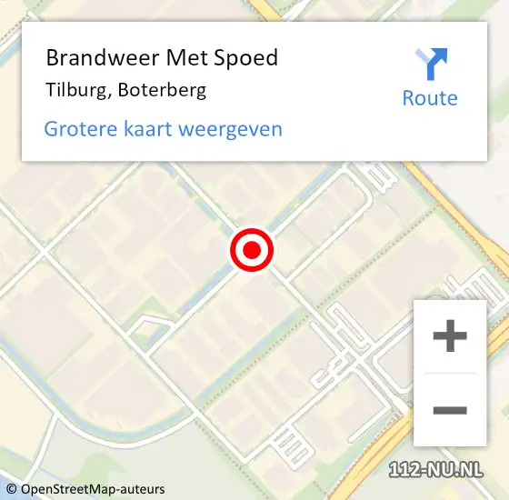 Locatie op kaart van de 112 melding: Brandweer Met Spoed Naar Tilburg, Boterberg op 28 september 2020 18:36