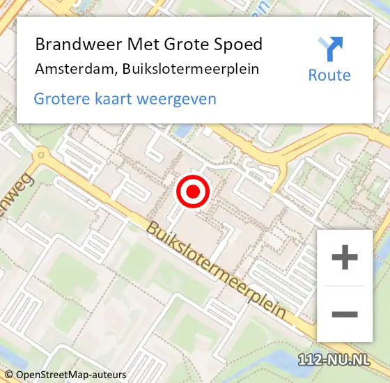 Locatie op kaart van de 112 melding: Brandweer Met Grote Spoed Naar Amsterdam, Buikslotermeerplein op 29 september 2020 03:47