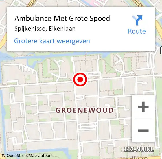 Locatie op kaart van de 112 melding: Ambulance Met Grote Spoed Naar Spijkenisse, Eikenlaan op 29 september 2020 10:35
