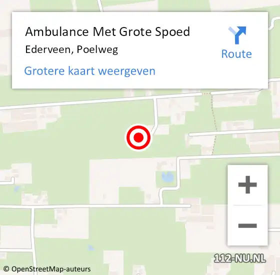 Locatie op kaart van de 112 melding: Ambulance Met Grote Spoed Naar Ederveen, Poelweg op 29 september 2020 14:54