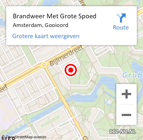 Locatie op kaart van de 112 melding: Brandweer Met Grote Spoed Naar Amsterdam, Gooioord op 29 september 2020 23:36