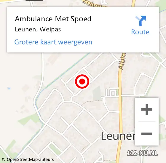 Locatie op kaart van de 112 melding: Ambulance Met Spoed Naar Leunen, Weipas op 20 mei 2014 14:40