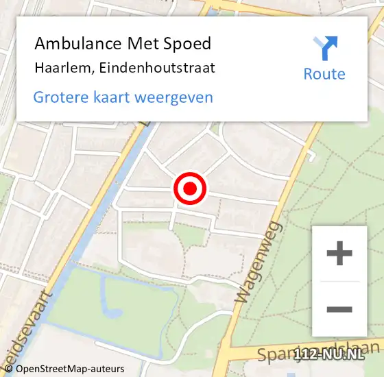 Locatie op kaart van de 112 melding: Ambulance Met Spoed Naar Haarlem, Eindenhoutstraat op 1 oktober 2020 07:08
